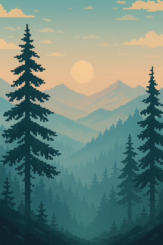 ZILVER  - Pixel Art Serene mountain